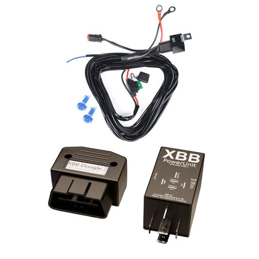 Ekstralysrelé XBB - OBD Dongle & PowerUnit Innovativ ekstralysrelé som får styrestrøm til relésatsen trådløst fra bilens OBD-II-port.